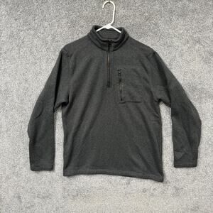 Outdoor Life Pullover Men Medium Gray Fleece 1/4 Zip Granola Boy Earthy Gorpcore